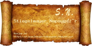 Stiegelmayer Napsugár névjegykártya